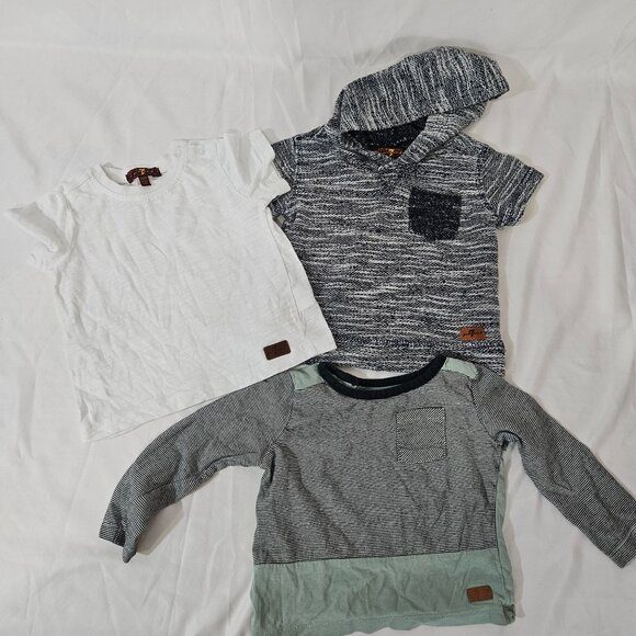 Set Of 3 Assorted Baby Shirts By 7 For All Mankind  Sizes 12M & 18M Mixed - Picture 1 of 11